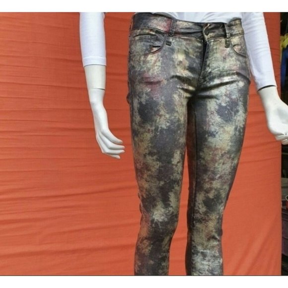 WOMENS Unisex MAVI Alexa Irridescent Skinny Jeans trousers Pant Size 8 Mid Rise - Picture 9 of 9